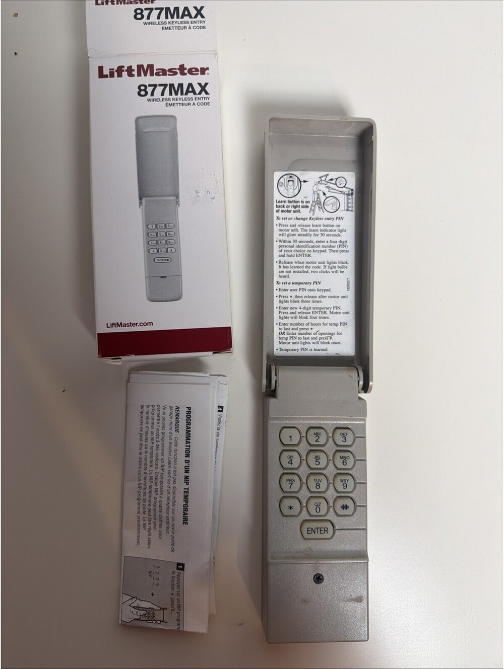 877MAX Garage Door Opener Keypad Universal with All LiftMaster Garage Door Op...